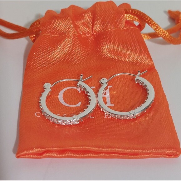 Crystal Haze Women's Rare Limited Edition Mini Serena Hoop Earrings Silver NWT - Picture 3 of 10